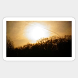 Golden Sunset in Overcast Sky Sticker